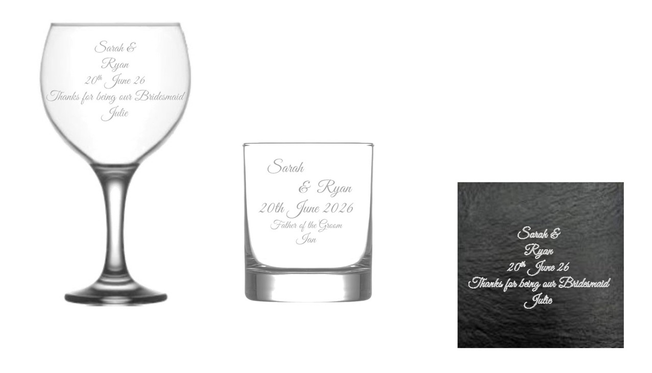 Wedding Day Personalised Bridesmaids/Groomsmen/Father/Mother of Bride/Groom Glasses