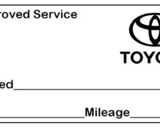 Toyota Approved Garage Service Stamp - 38mm x 14mm