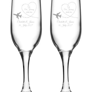 Personalised Wedding Champagne Flutes Set of 2