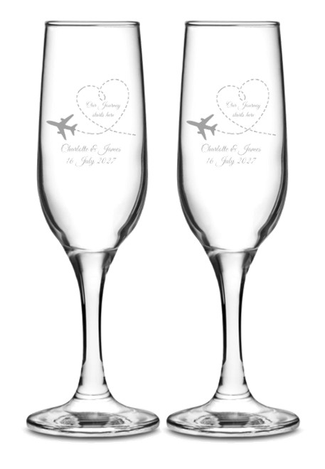 Personalised Wedding Champagne Flutes Set of 2