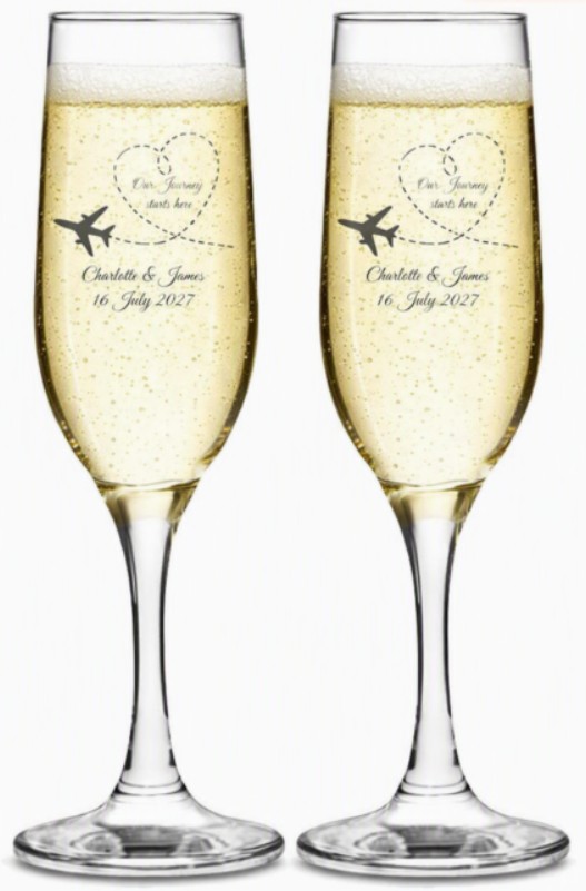 Personalised Wedding Champagne Flutes Set of 2 - Image 2