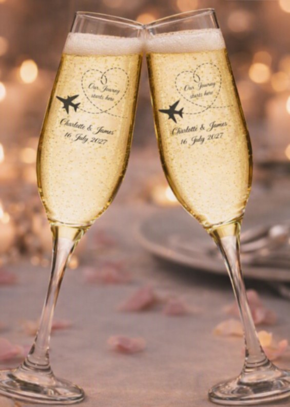 Personalised Wedding Champagne Flutes Set of 2 - Image 4