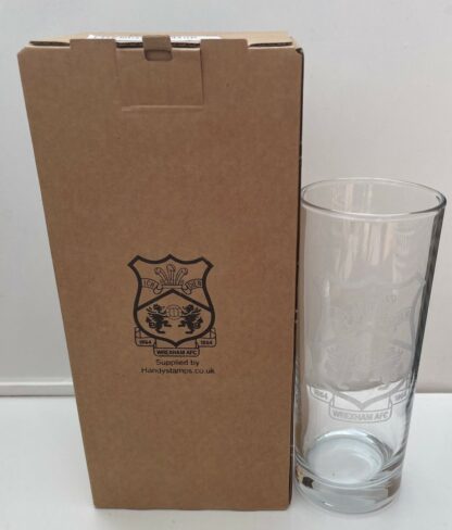 Handy Stamps Wrexham AFC Hi Ball Glass, Football Club Crest, 360ml, Clear Glass Tumbler - Image 2