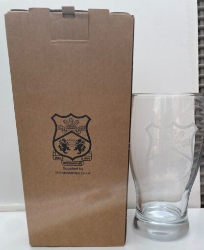 Wrexham AFC Pint Glass with Etched Club Crest, Licensed Merchandise to Handy Stamps Ltd - Image 2