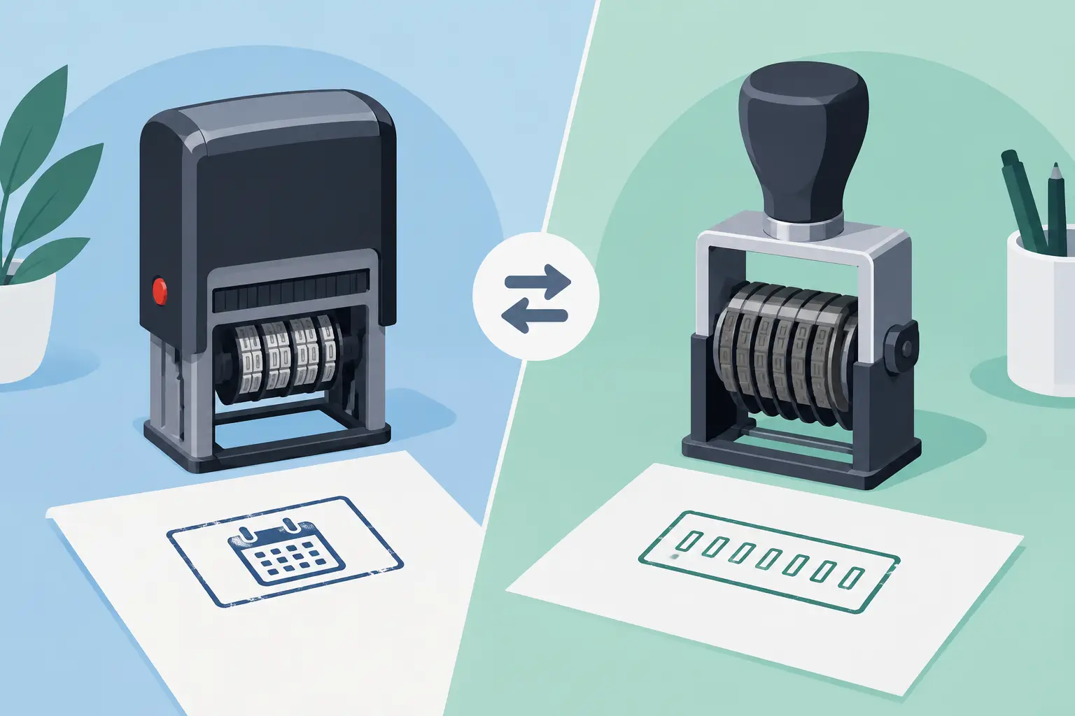 Date Stamps Versus Numbering Stamps Compared
