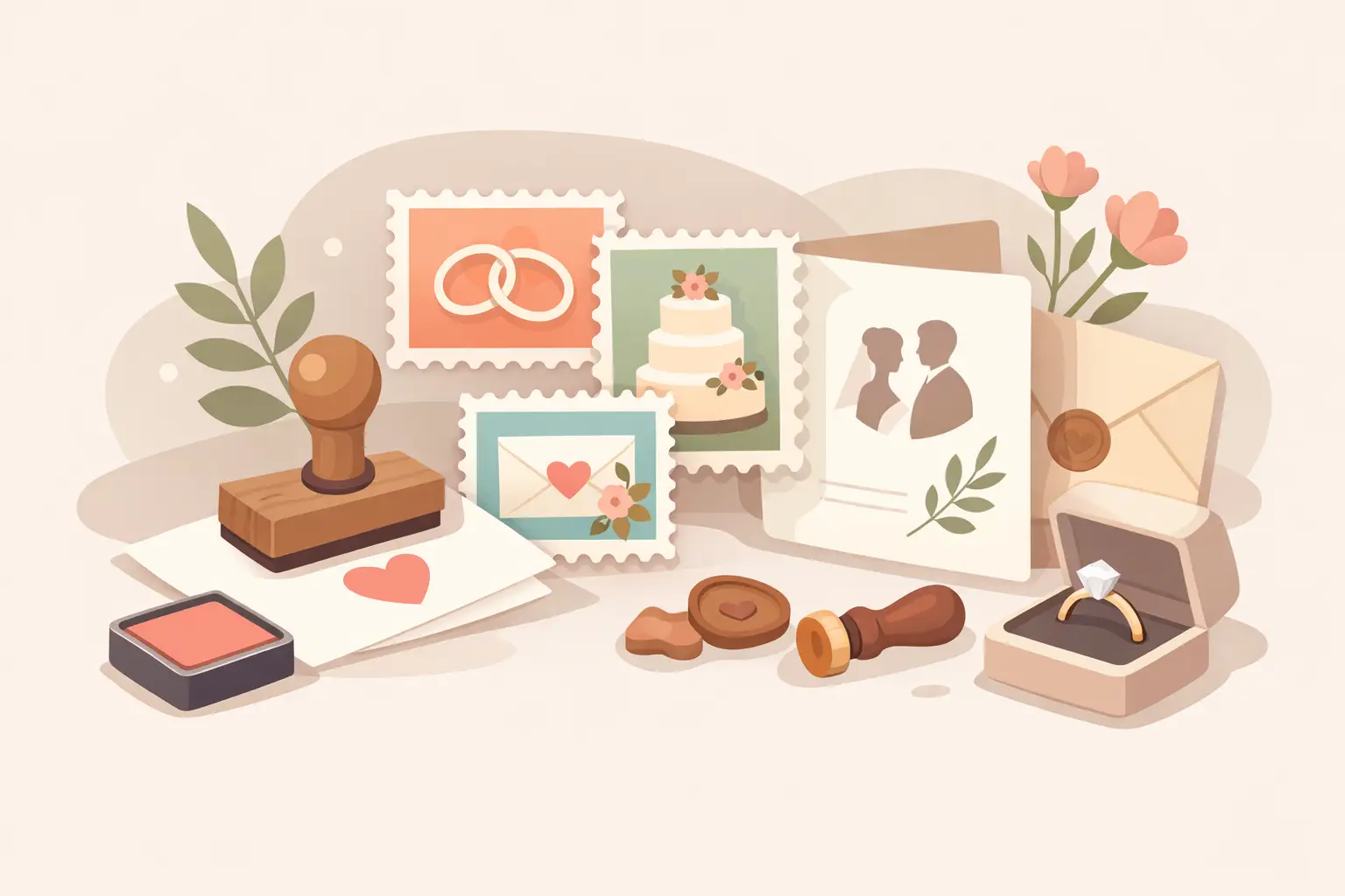 Wedding Stamps for Invitations and Wedding Details
